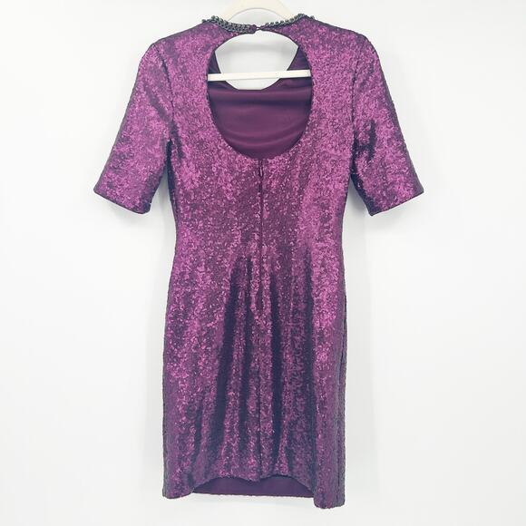 Laundry By Shelli Segal Evening Party Embellished Sequin Cocktail Dress Size 4 - Picture 8 of 8